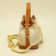 Sac seau Mel en lin et cuir