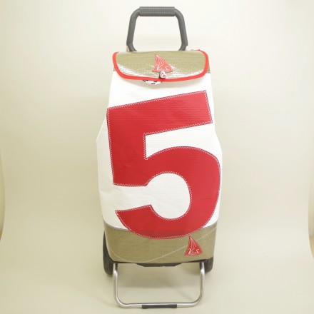 Poussette de Marché en Voile de Bateau 5 rouge - Design Unique et Écologique