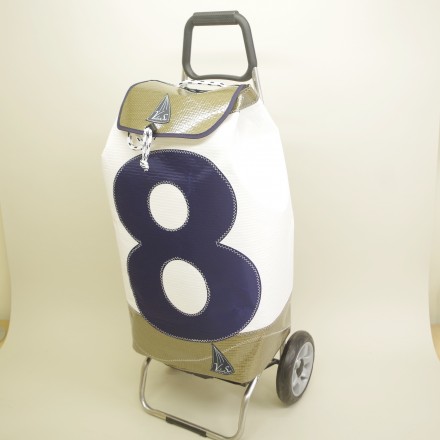 Poussette de Marché en Voile de Bateau 8 bleu marine - Design Unique et Écologique